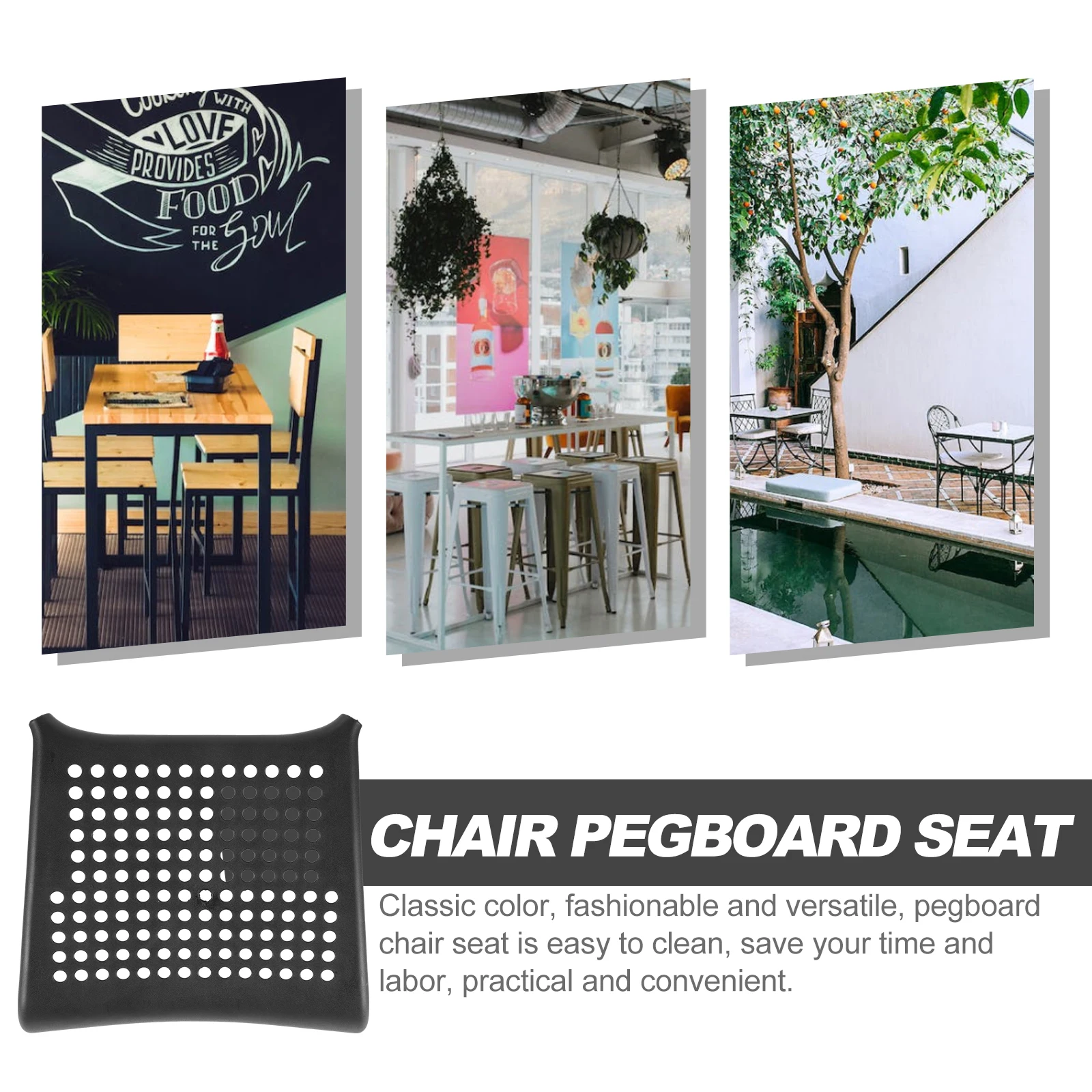 

Pegboard Chair Seat Replacement Easy Install Clean Versatile Classic Color Long Lasting Support Chair Seat