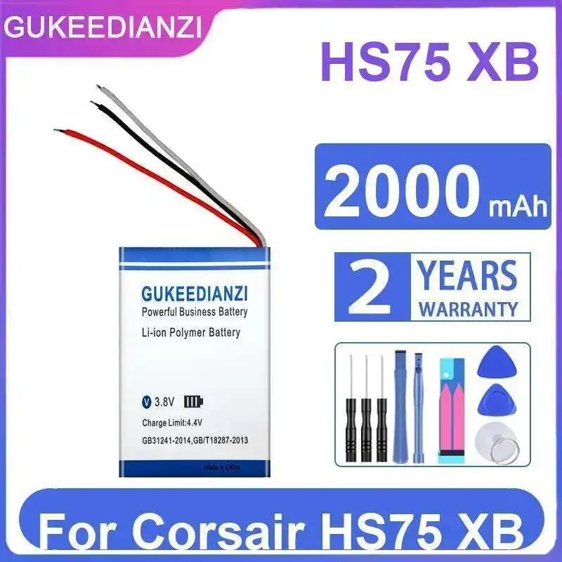 

For Corsair HS75 XB Fast Charging High-Capacity 2000Mah Earphone Battery