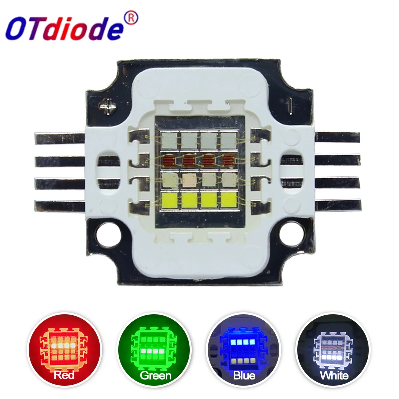 30W High Power LED Chip RGBW  Red Green Blue White Diode 30 W Watt COB Module Colorful for DIY Stage Light Plant Growth Lamp