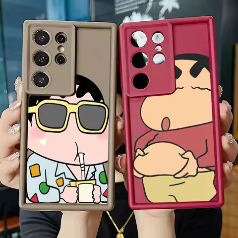 C-Crayon S-ShinChan Cartoon For Samsung Galaxy S25 S24 S23 S22 S21 S20 Plus Ultra FE Lite Eye Ladder Phone case Funda Cover Capa
