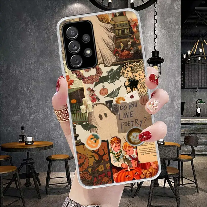 October Fall Halloween Spooky Pumpkin Phone Case For Samsung Galaxy A55 A54 A53 A52 A15 A14 A13 A12 A35 A34 A33 A32 A25 A24 A23 