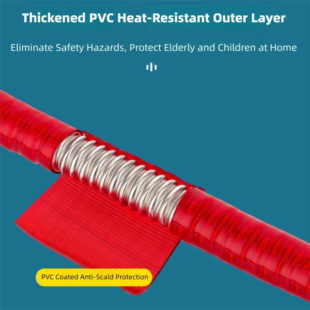 خرطوم رأس دش محمول مرن أنبوب مموج من الفولاذ المقاوم للصدأ أنبوب تمديد مضاد لللف بالضغط العالي #2