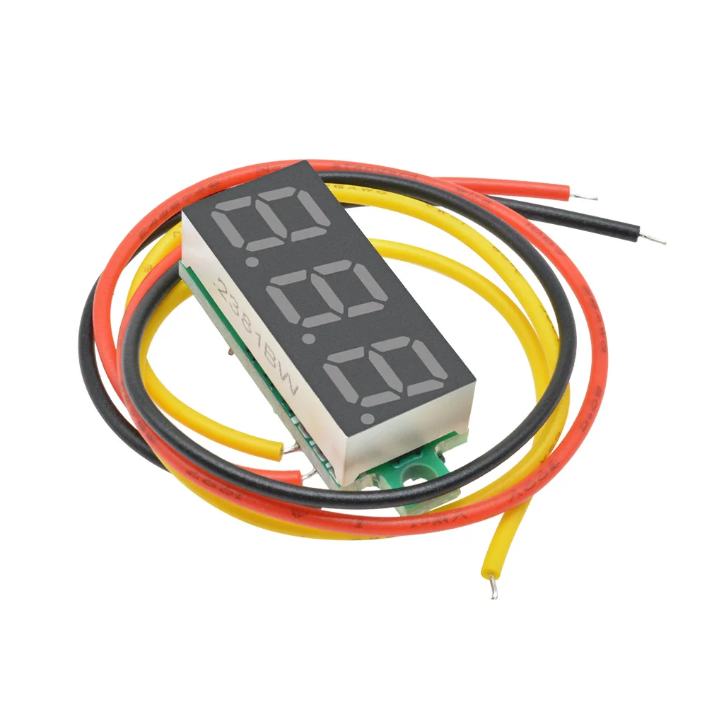 0.28 بوصة تيار مستمر LED الفولتميتر الرقمي 2.5-30 فولت 0-100 فولت الجهد متر سيارة المحمول الطاقة جهاز قياس الجهد الكهربائي الكاشف أحمر أخضر أزرق أصفر #5