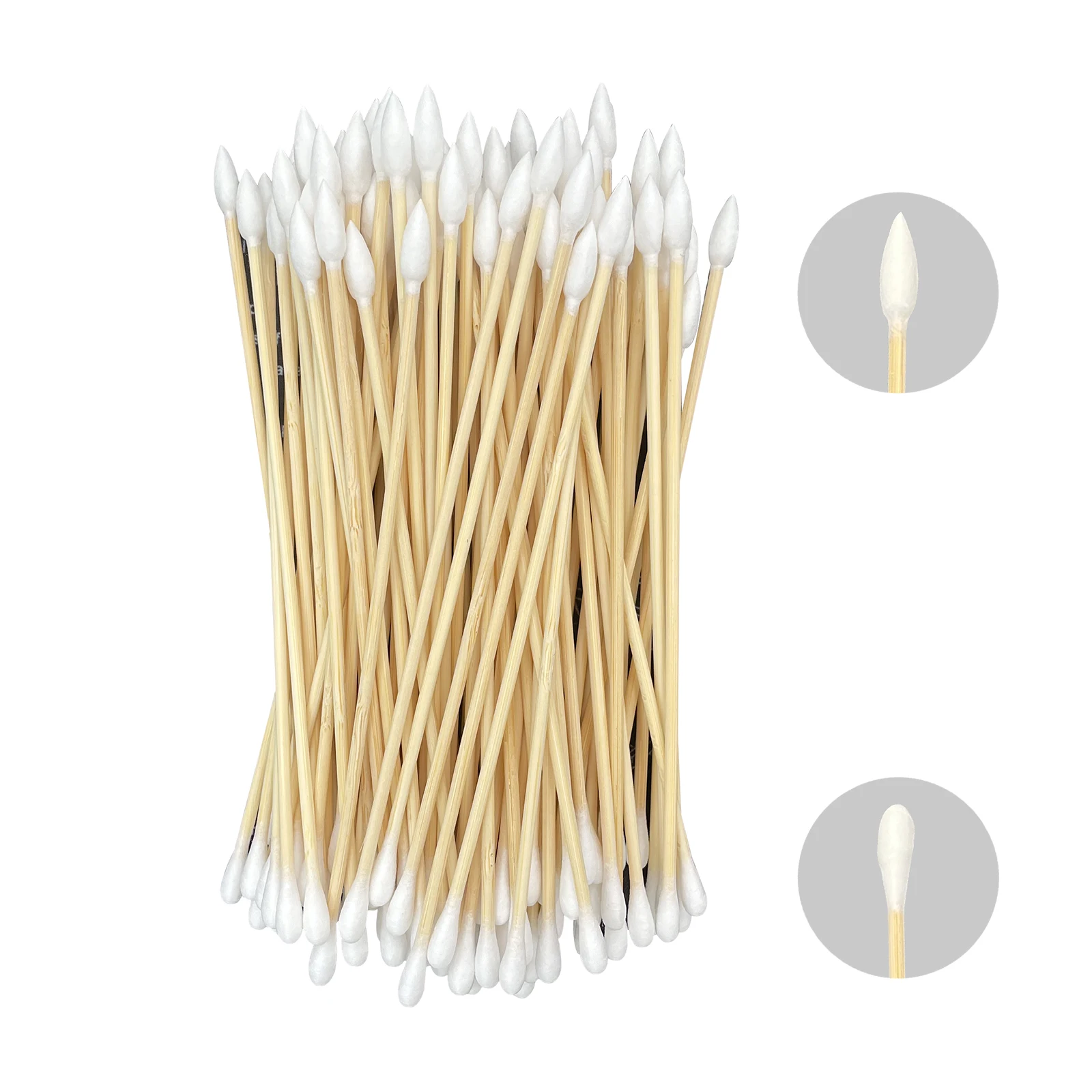 100 PCS Double Sided Gun Cleaning Swabs 6 Inch Long Cotton Swabs Cotton Tipped Applicators for Electronic Cleaning Makeup Crafts