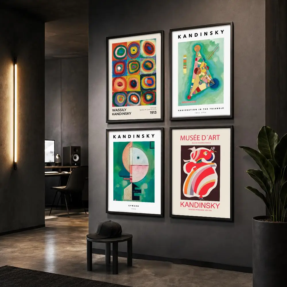 Russian Abstract Painter W-Wassily Kandinsky Poster Wall Art Print Sticker for Bedroom Living Room Dorm Office Modern Home Decor