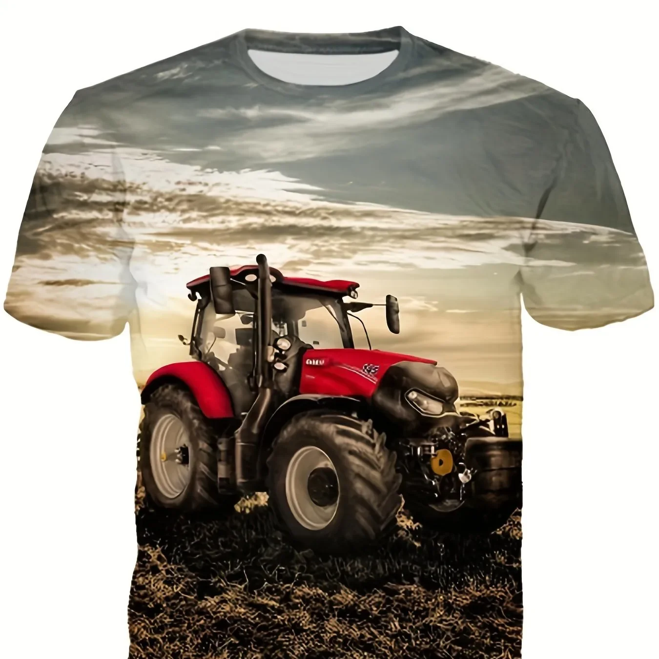 Cool 3d Print Tractor Fashion Graphic T-Shirt for Boys Perfect Summer Outdoor Active Fun Short Sleeve Tee Children's Clothing