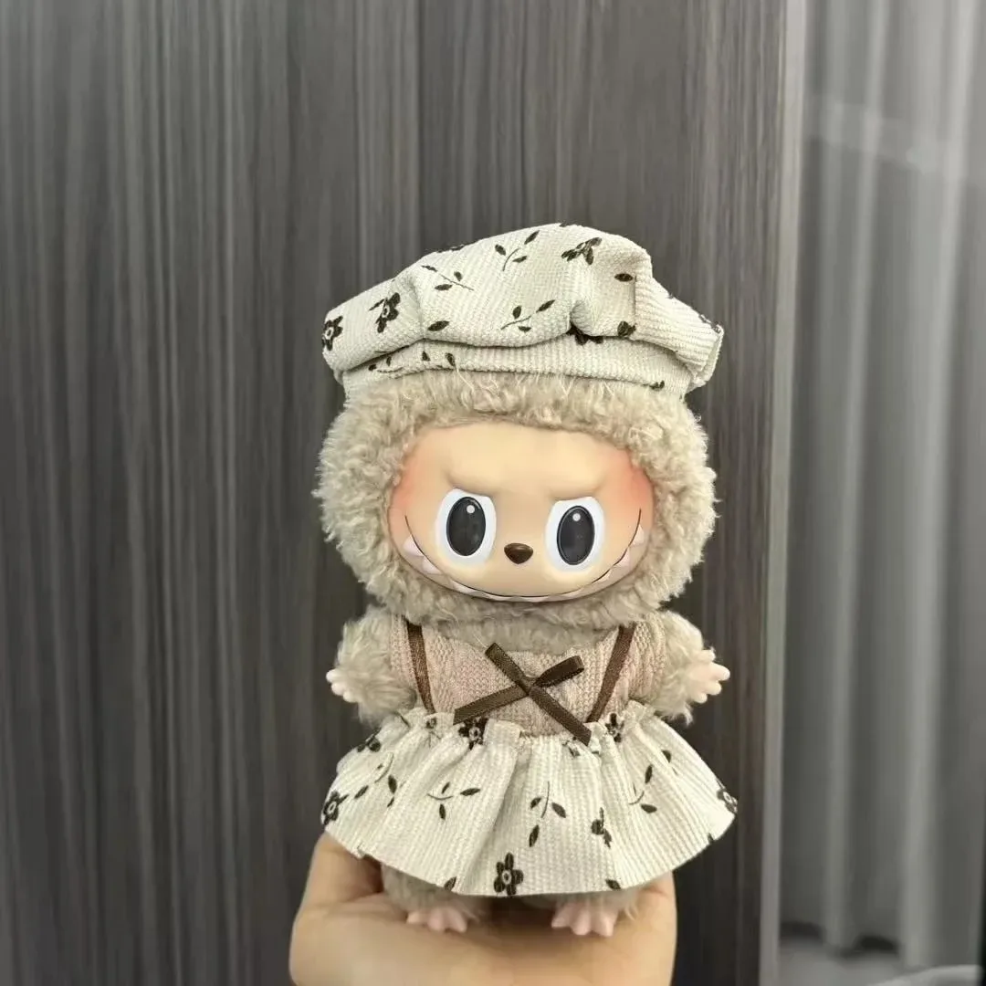 17cm Labubu Doll Clothes Fashion ClothesRetro Style Doll Clothes Color Match Hoodies Dolls Accessories