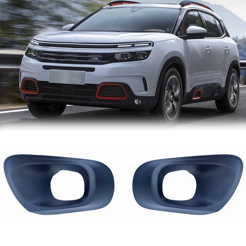 Car Front Bumper Fog Light Hoods Housing Fog Lamp Cover Shell With Hole For Citroen C5 Aircross 2017-2021