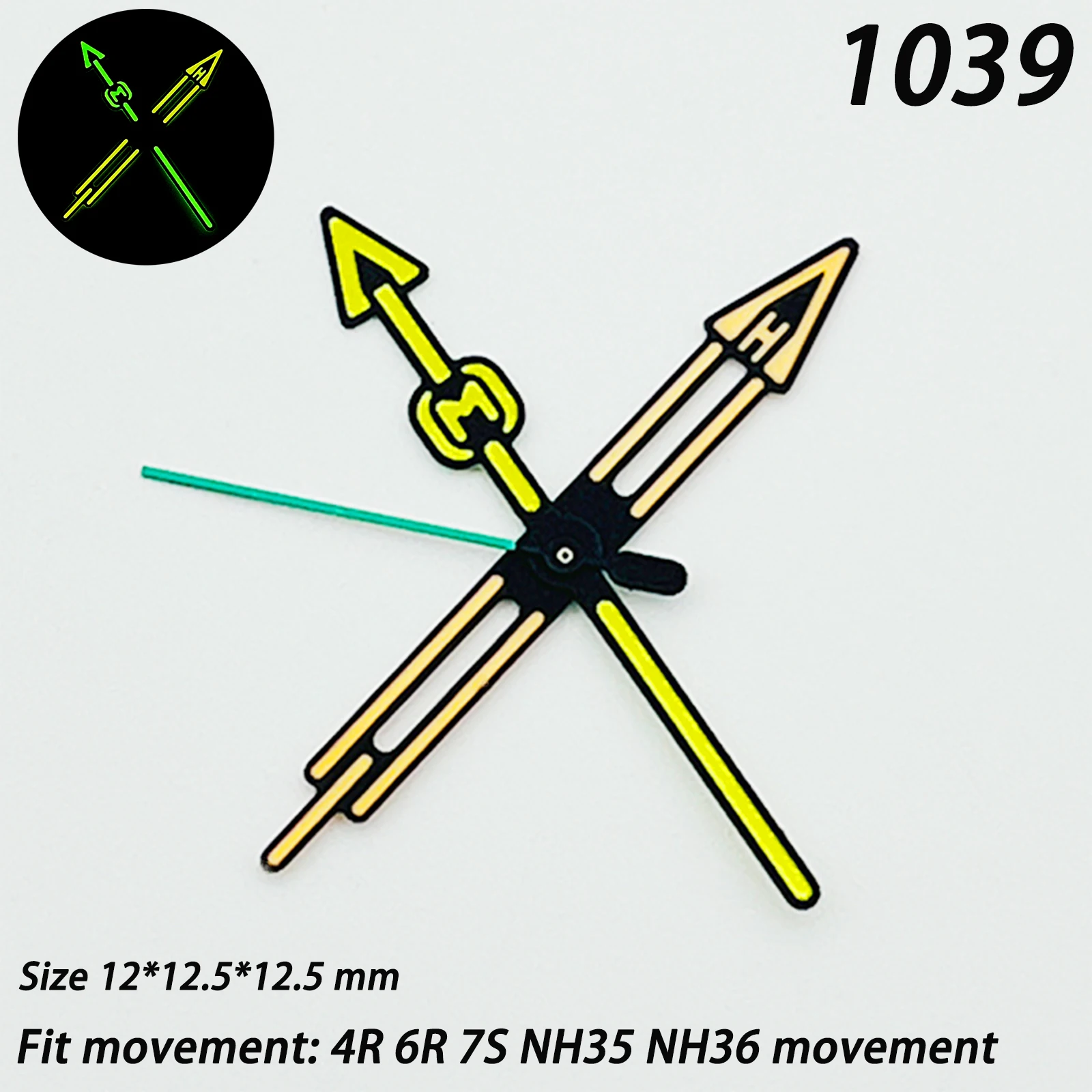 عقارب ساعة NH35 باللون الفضي والذهبي والأسود مناسبة لحركة سلسلة NH NH35