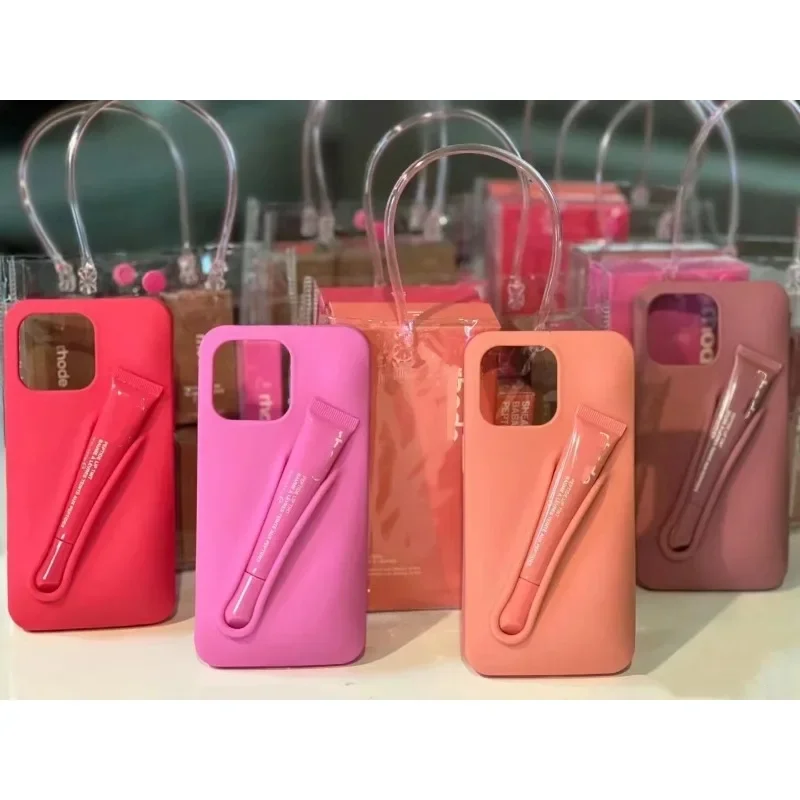 Lip Case Silicone Lipstick Lip Glaze Phone Case for iphone 11 12 13 14 15 pro max Fits Popular Lip Tint Back Stick with box