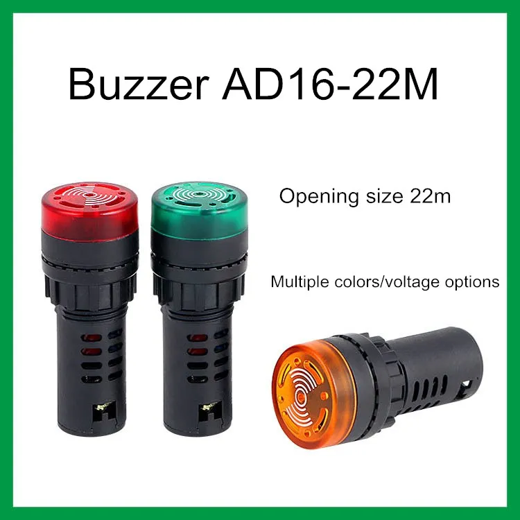 

10pcs/lot Colorful AD16-22SM 12V 24V 220V 22mm Flash Signal Light Red LED Active Buzzer Beep Alarm Indicator Red Green Yellow