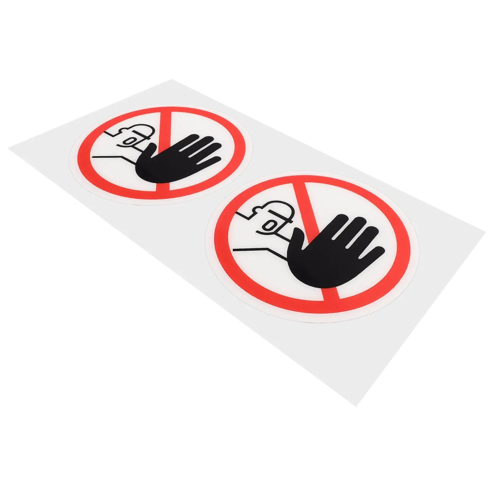 

2pcs Safety No Touch Sticker PVC Material Traffic Safety Symbols Bright Security Warning Decals Yard Sign Color