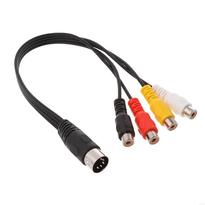 2025 Новый 30 -см 5 -контактный мужской штекер DIN до 4 RCA PHONO Женщины -штекер