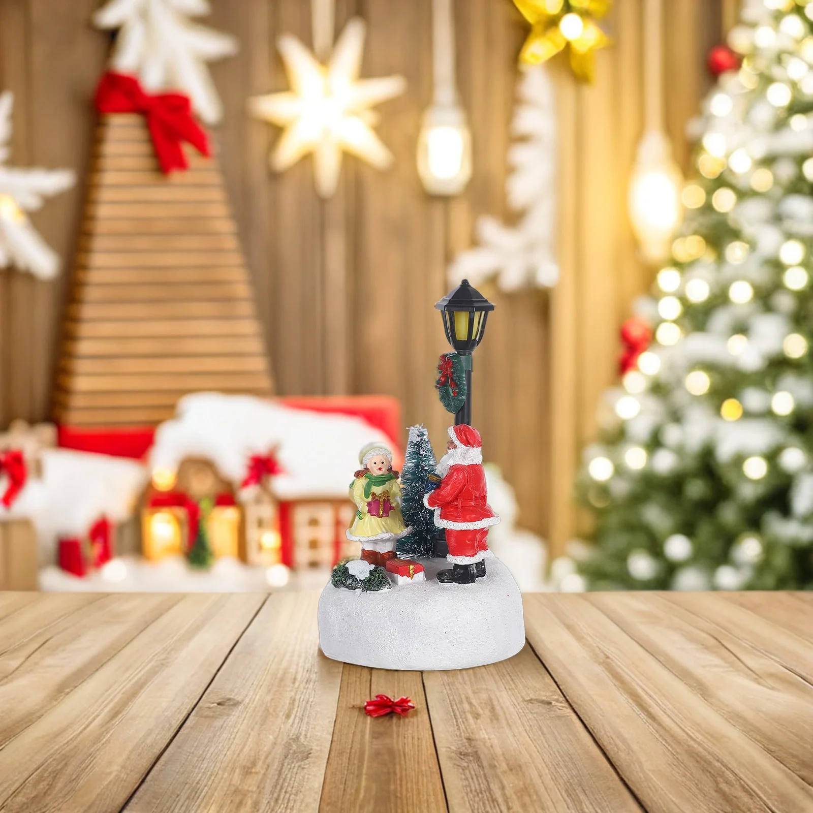 

Christmas Ornaments Glowing Lamppost Desk Decor Decoration LED Operated Centerpiece