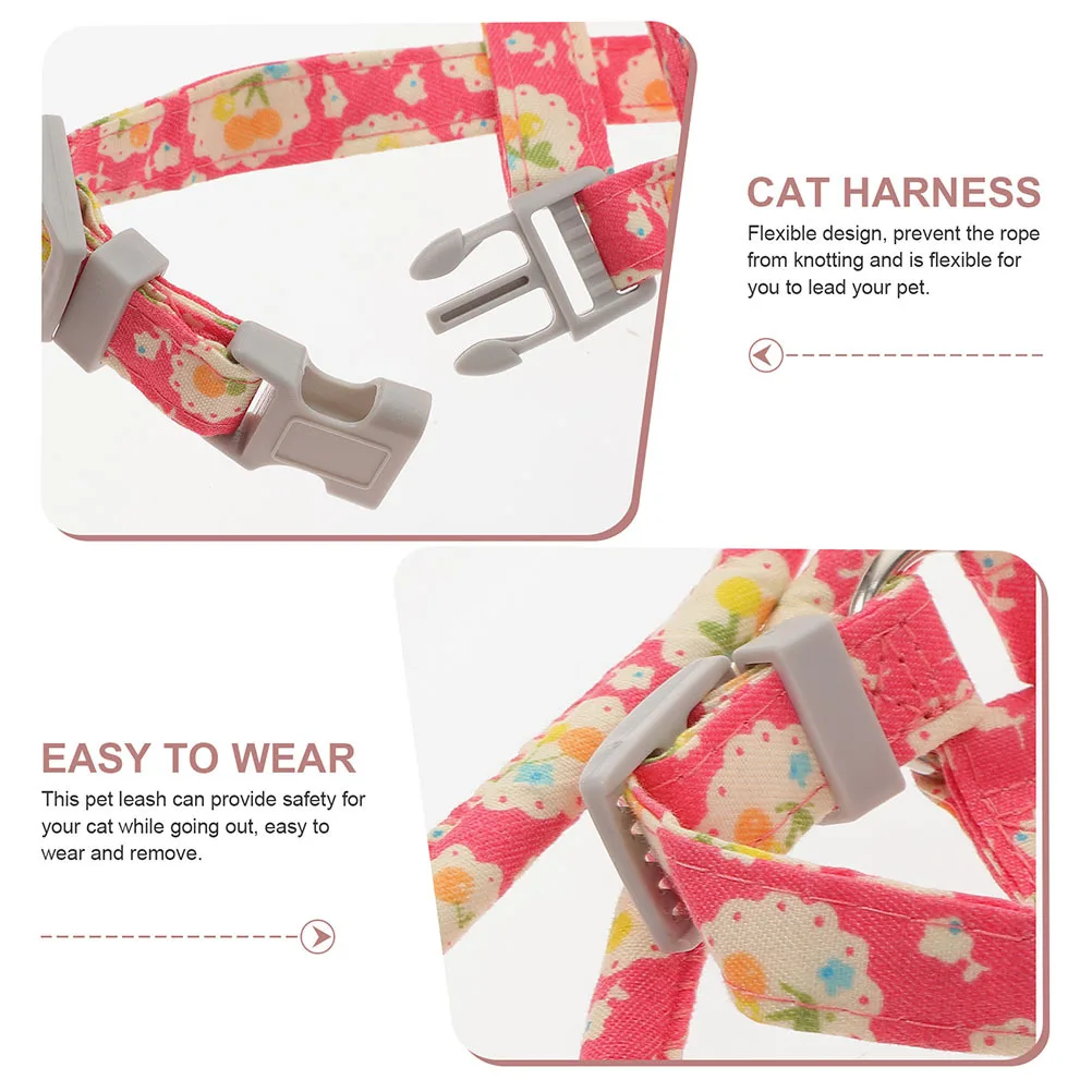 

Outdoor Pet Cat Harness and Leash Adjustable Escape Proof Harness Rope Belt for Walking Training Jogging Cat Leash Adjustable