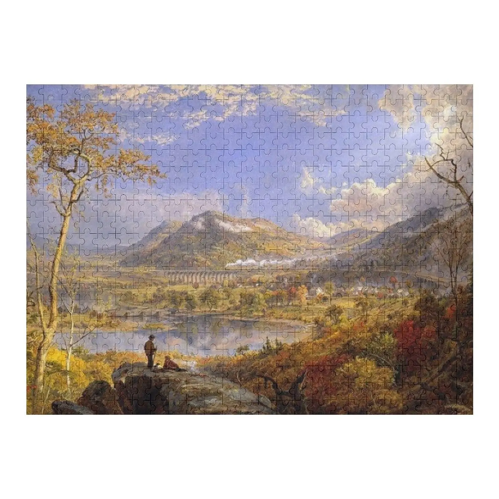 

American Autumn, Starucca Valley, Erie R Road, 1865 - Jasper Cropsey Jigsaw Puzzle Iq Custom Child Gift Puzzle