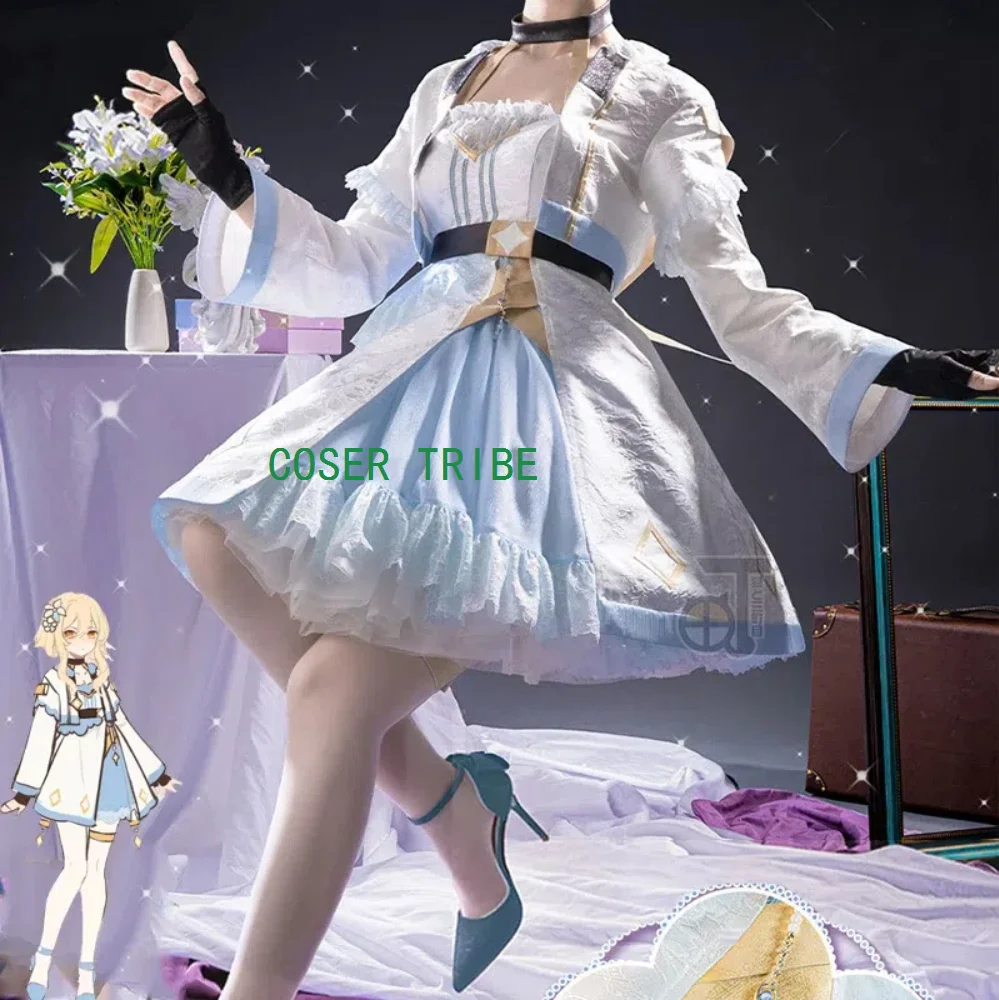 COSER TRIBE Lumine Dress Genshin Impact Cosplay Costume Fancy Party Suit Halloween Carnival Uniforms Game Clothing Custom Made