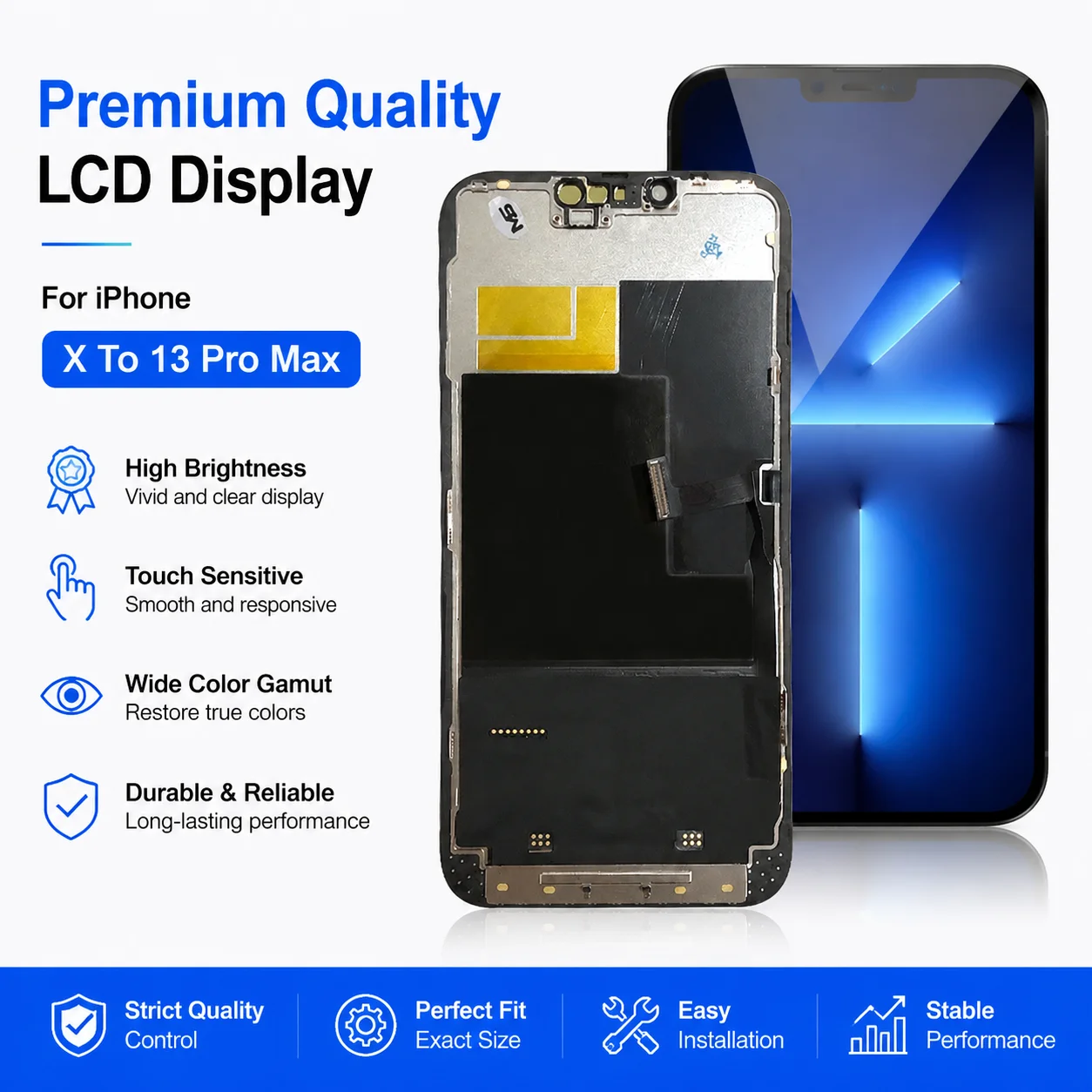 New Test OLED For iPhone X XS XR XS MAX LCD Touch Screen For 12 13 Mini 11 12 Pro 13 Pro Max Incell With Tools Replacement Parts
