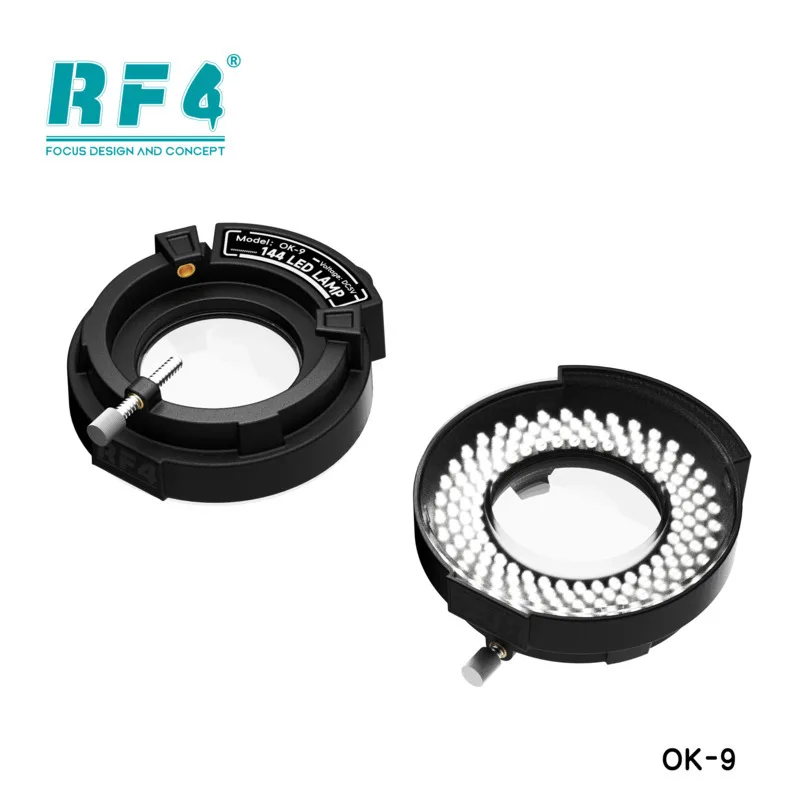 RF4 جديد مجهر LED مصباح مصمم على شكل حلقة المنور مصباح للمجهر دائرة ضوء المجهر الصناعي مصدر ضوء الكاميرا الاتحاد الأوروبي التوصيل