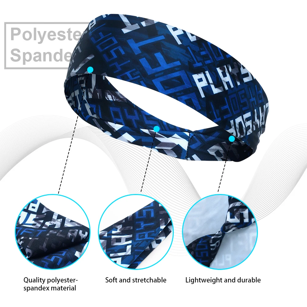 Sports Headband Sweatband Elastic Yoga Hairband Running Cycling Jogging Volleyball Tennis Head Sweat Hair Band Bandage Men Women