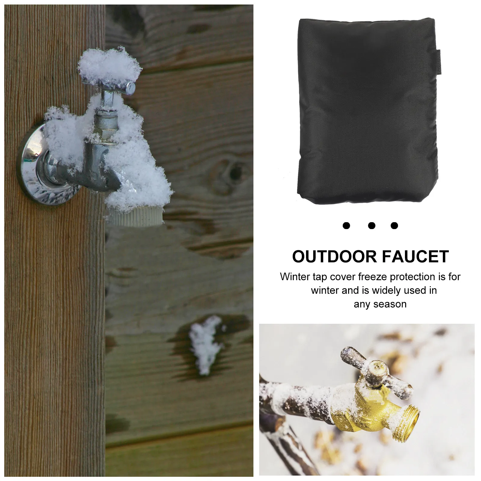 

3Pcs Outdoor Faucet Cover Insulation Anti-Freeze Protector Pipe Sleeve Freeze Protection for Outdoor Taps