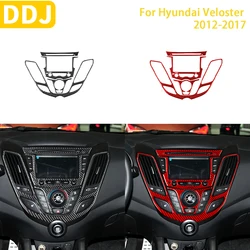 For Hyundai Veloster 2012-2017 Accessories Carbon Fiber Car Interior Center Console AC Screen Air Outlet Panel Trim Sticker