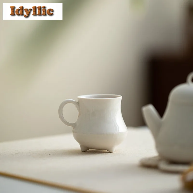 2 قطعة/الوحدة الرماد النباتي ترايبوديا فنجان الشاي خمر وعاء الشاي عينة فنجان الشاي تذوق كوب شخصي Jianzhan ماستر كوب حفل الشاي 50 مللي