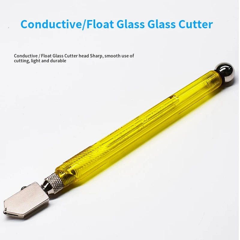 180mm Professional Glass Cutter with Anti-slip Wood Handle Diamond-Embedded Portable Hand Tool for Precise Cutting