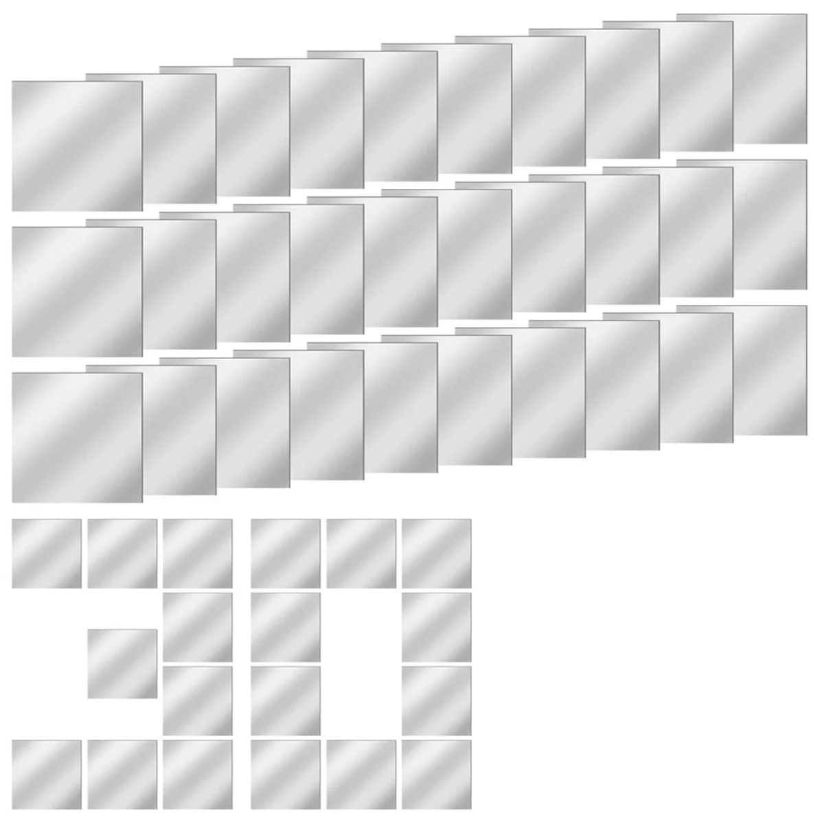 30 PCS Acrylic Mini Mirror Tiles Self Adhesive, 2 Inches Square High-Definition Tiny Mirror Tiles for Crafts 5x5cm