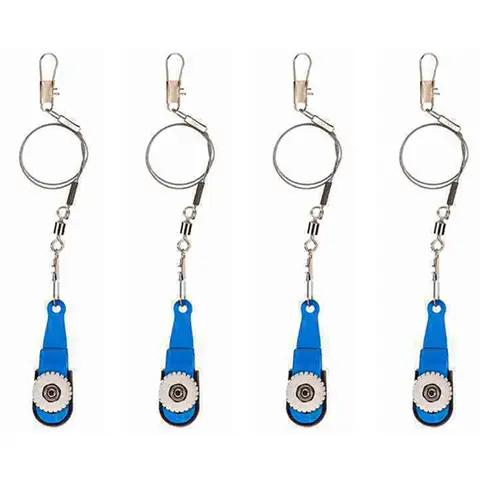 BAAU 4X 카약 낚시 다운리거 아웃리거 트롤링 릴리스 클립 조정 가능한 장력 릴리스 클립 5.5 X 1.7 X 2.6Cm 블루