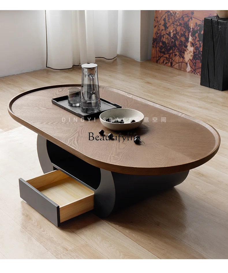 Mesa de centro creativa ovalada medieval