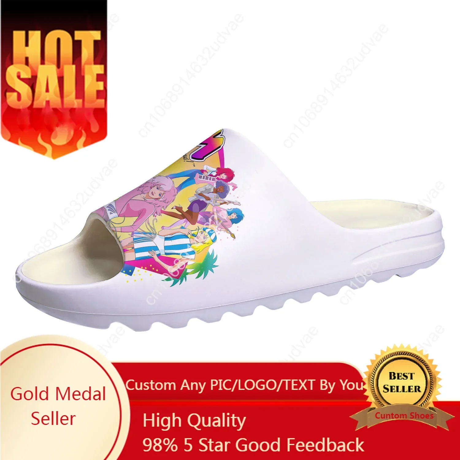 

Jem and The Holograms Custom Made Soft Sole Sllipers Home Clogs Step On Water Shoes Mens Womens Bathroom Beach Step In Slliper