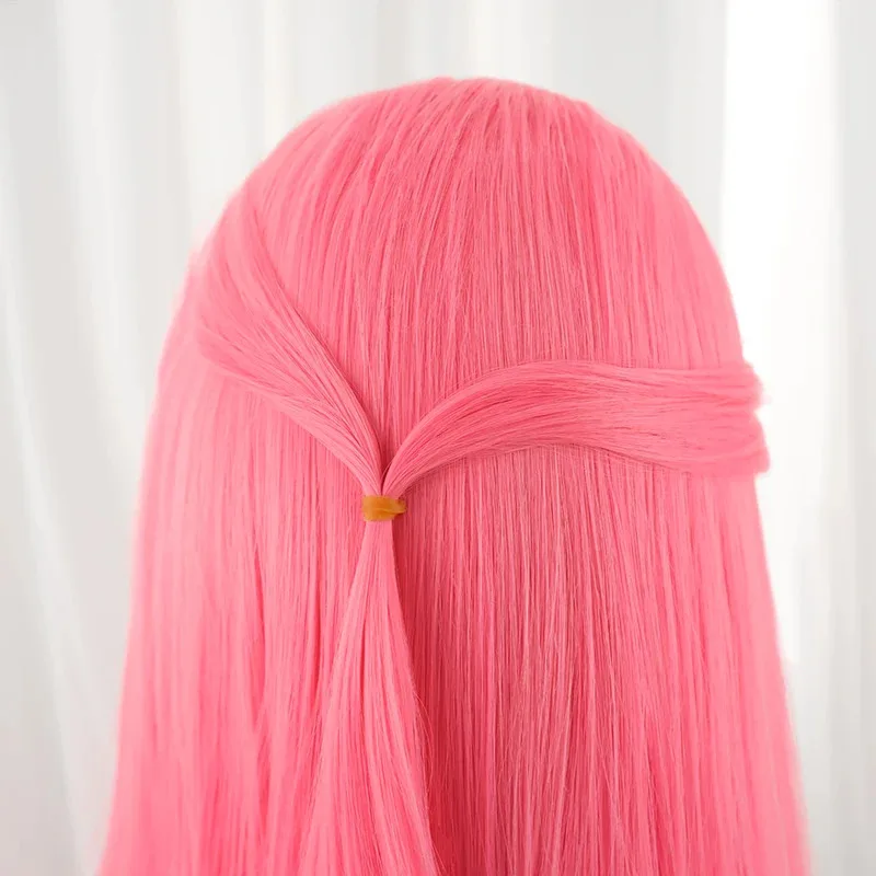 لعبة Rolecos lol Faerie Court Lux شعر مستعار كوسبلاي 60 سم لون وردي للنساء شعر مستعار صناعي مقاوم للحرارة