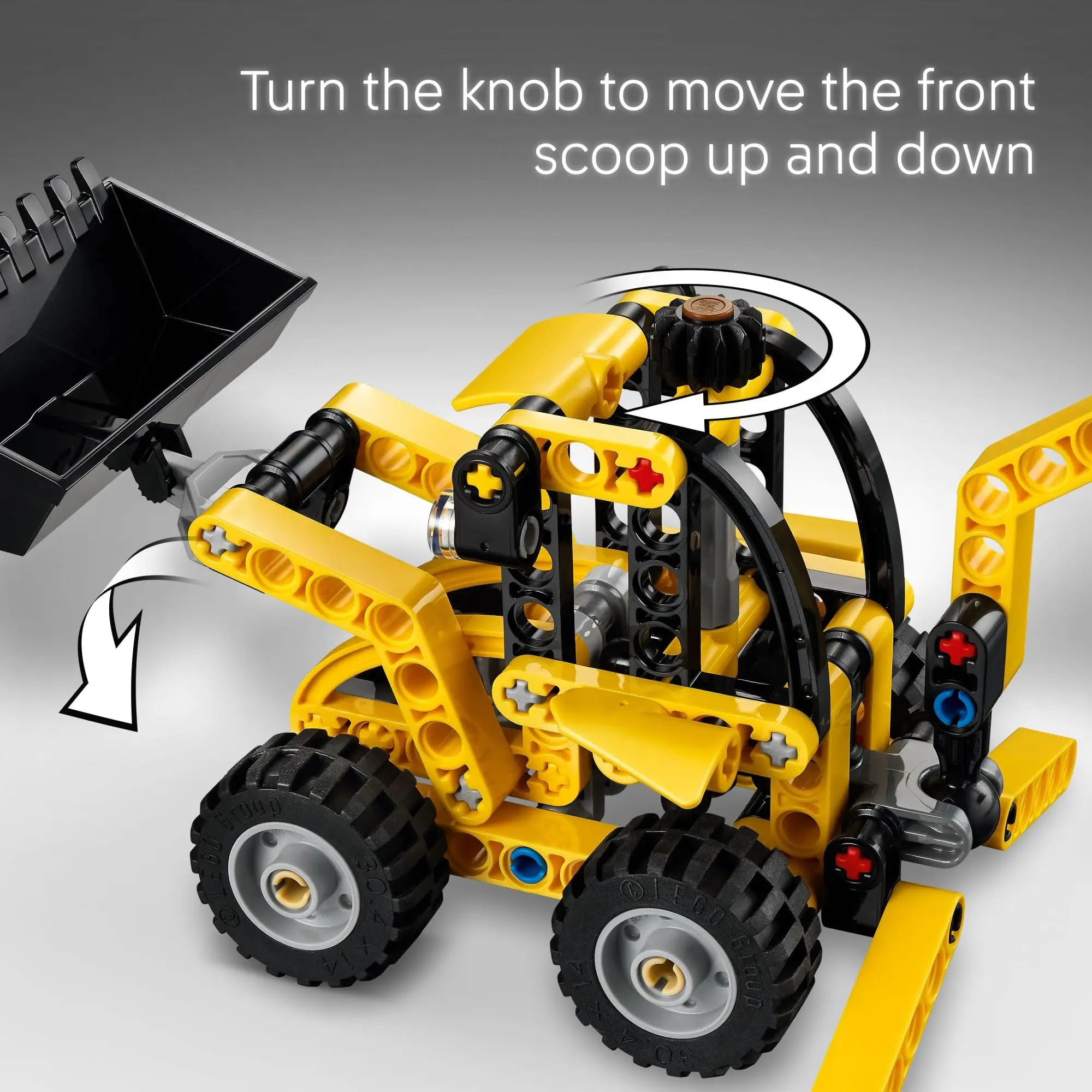 LEGO Technic Retroescavadeira Conjunto de brinquedos de construção de brinquedos para escavadeira, colher e estabilizadores utilizáveis 42197 104 peças