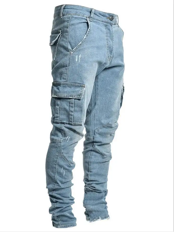 NONE Neue Herren Cargohose aus gewaschenem Denim 3