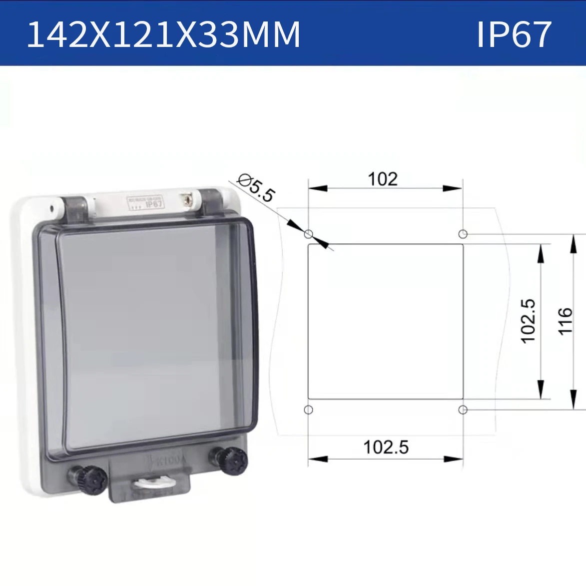 Stroomonderbreker Transparante Waterdichte Doos Venster Verdeelkast Beschermen Venster Cover Monitor Observatie Raam Schakelaar Ip67