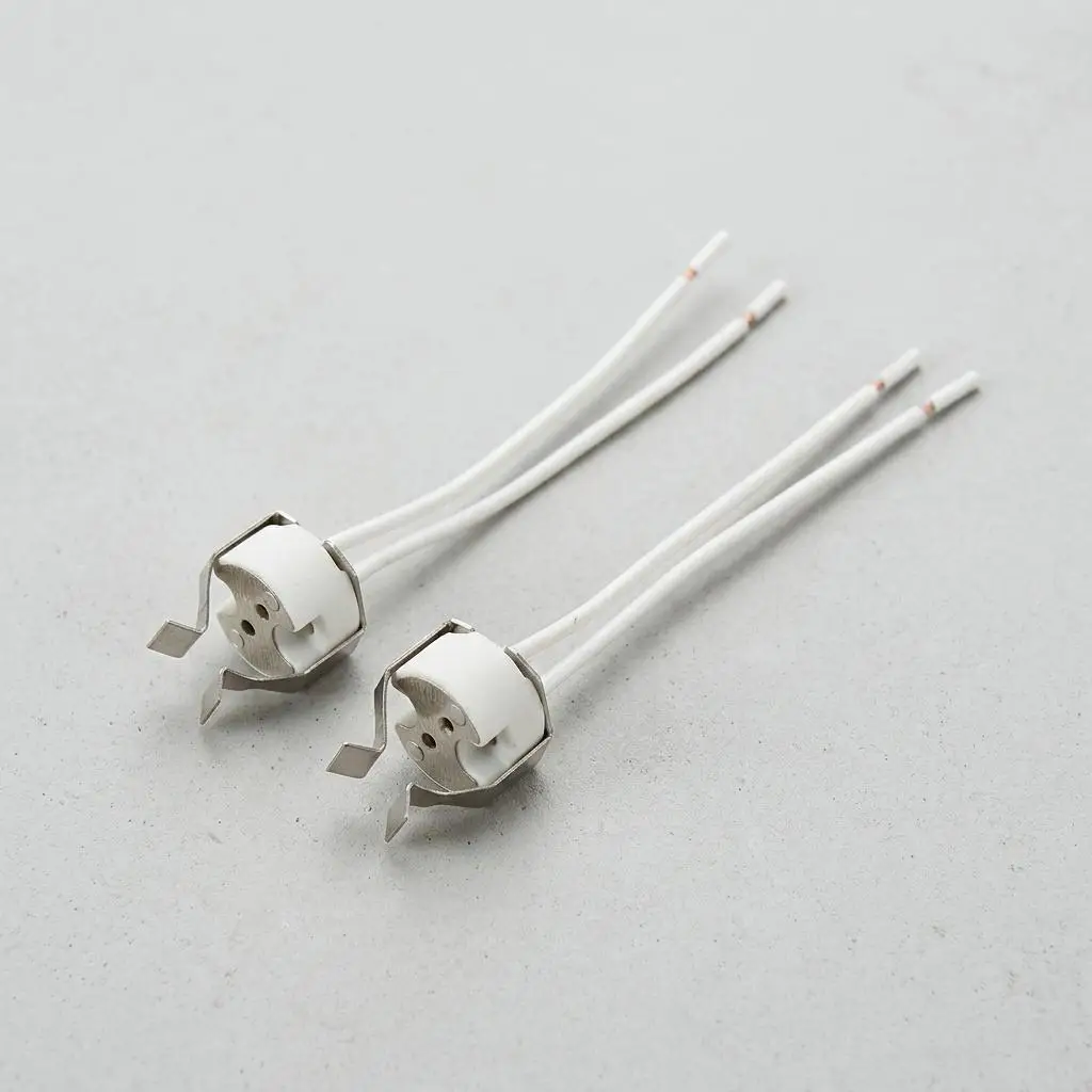 MR16 Ceramic Lamp Holder GU5.3 Socket Compact Wire Option 10cm Extended Reach 15cm for DIY LED Lighting and Small Fixture Spaces