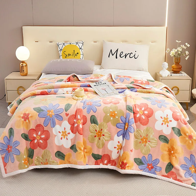 

New 2025 Luxury Thick Warm Cloud Mink Velvet Blanket Fleece Naptime Flannel Gift Activity Small Cover Velvet Bedding Blanket