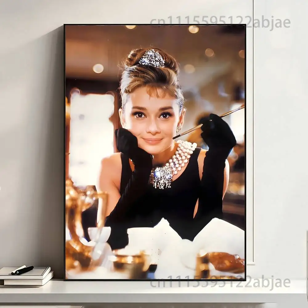 A-Audrey H-Hepburn Poster HD Art Sticky Wall Waterproof Home Living Room Bedroom Bar Aesthetic Decoration