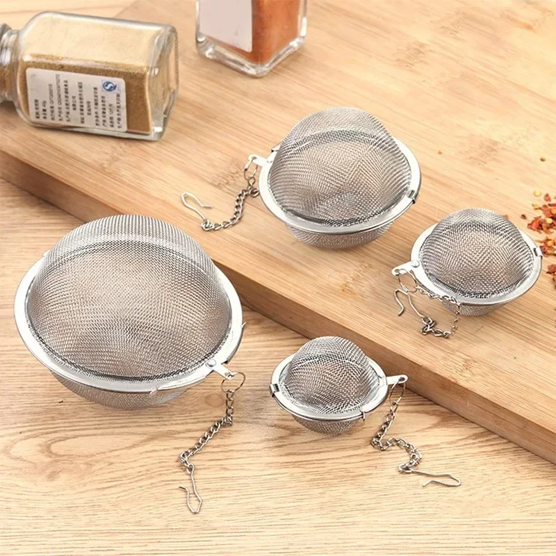 Tea Strainer Stainless Steel Infuser For Tea Brewing Sphere Locking Spice Tea Ball Mesh Tea Sieve Strainers Kitchen Accessories