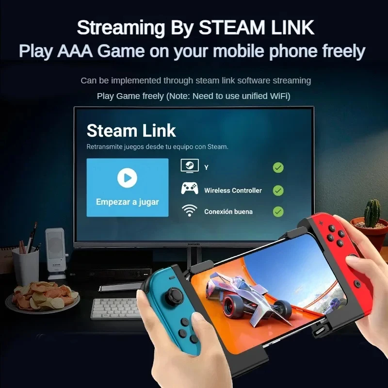 Soporte de abrazadera de diseño ligero para Joycon Switch Oled Gamepad agarre Clip magnético juego remoto como accesorio de cubierta de vapor