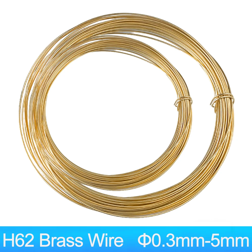 Solid Brass Wire Bare Brass Round Wire 0.3mm 0.4mm 0.8mm 1mm 1.5mm 2mm 2.5mm 3mm 4mm 5mm for Wires cables Electrical Crafts DIY