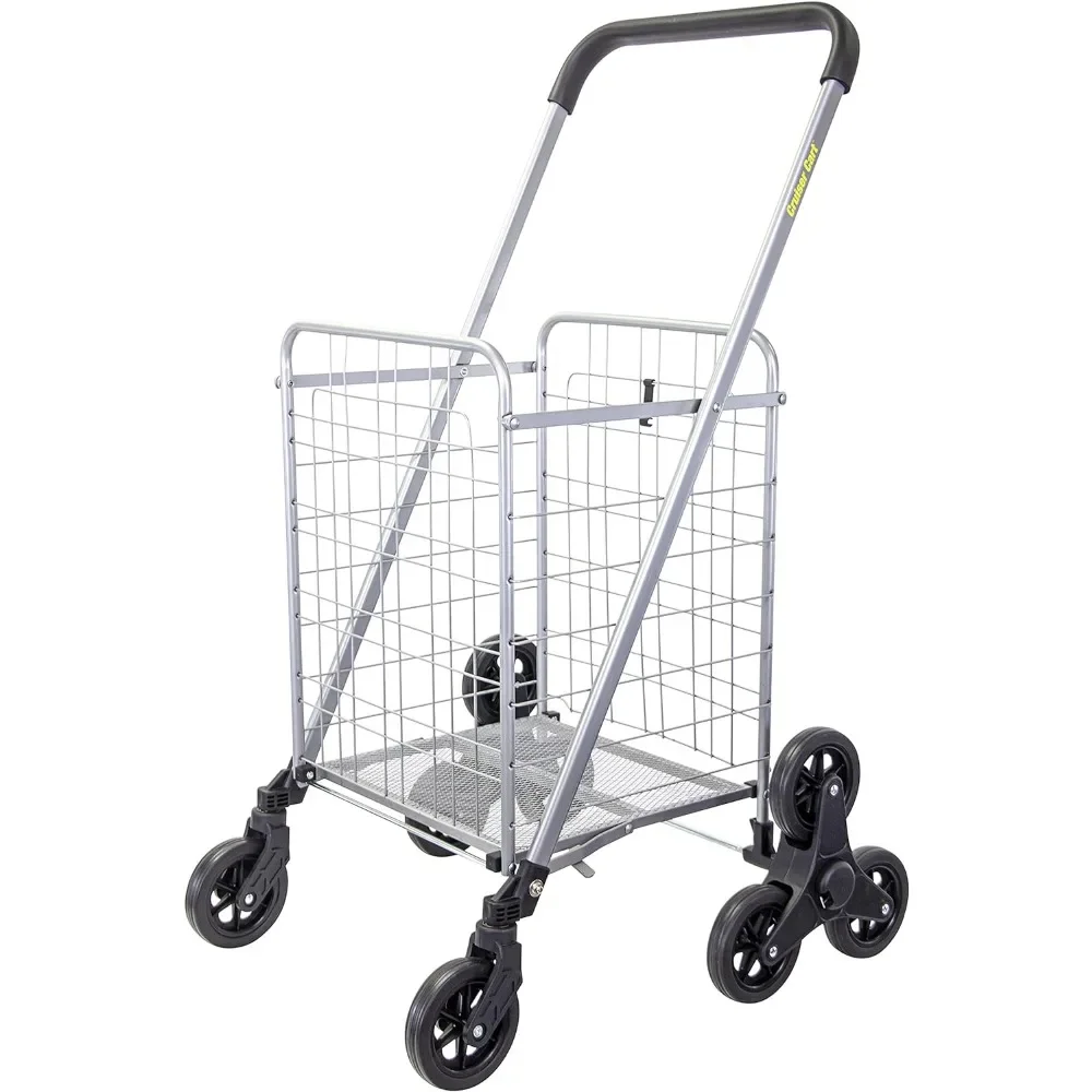 

Shopping Cart Rolling Folding Laundry Basket on Wheels Foldable Utility Trolley Compact Folding Shopping Carts Market Cart