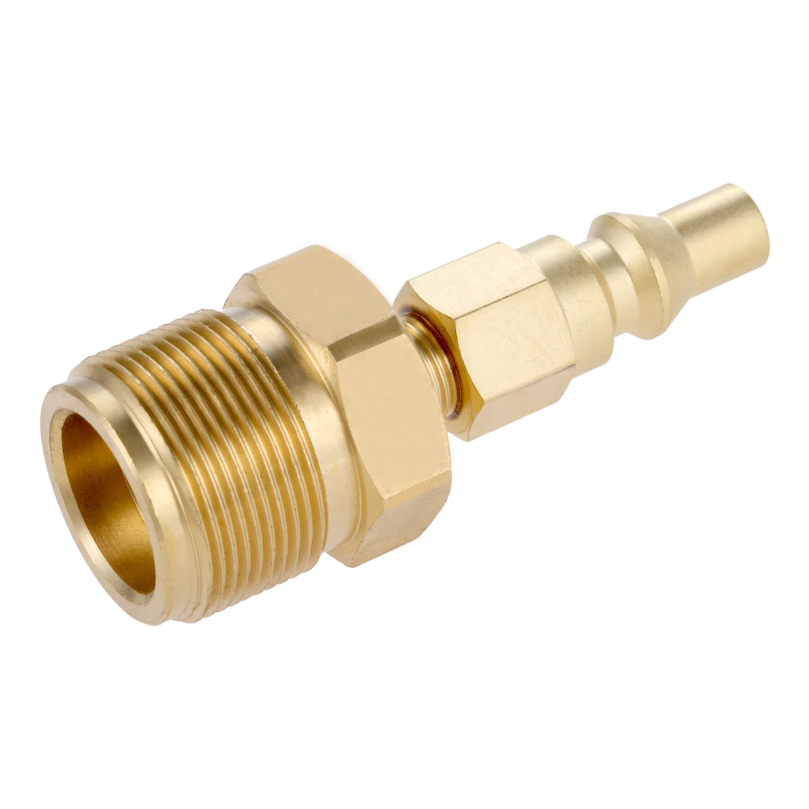 

Brass LP Propane Adapter Quick Connect Fitting 1/4" Disconnect Plug Kit, 1lb Bottle Tank Thread for RV Portable BBQ Camper Grill