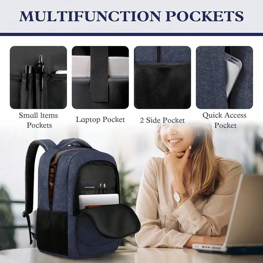 

Extra Large Laptop Backpack 17 Inch TSA Friendly Travel School College Computer Bag For Men Women Blue