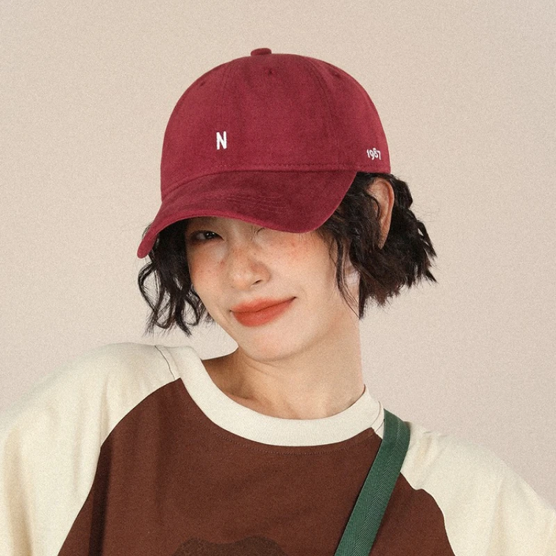 Spring and summer duckbill hat, women's sun protection hat, small face, versatile soft top baseball hat