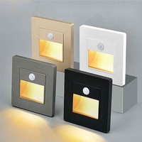 Infrared Motion Sensor Stair Lights Indoor Outdoor Stair Step Wall Lamp 3W Recessed LED Step Light Staircase Bedroom Decoration