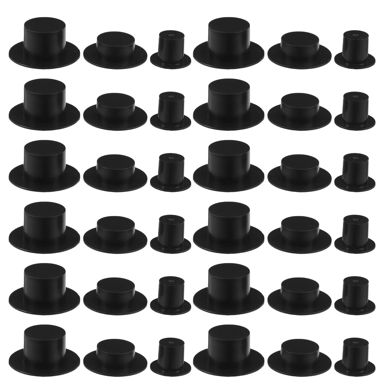 

Clown Hat Diy Craft Snowman Hats Mini Black Top for Crafts Decorative Party Supplies Plastic