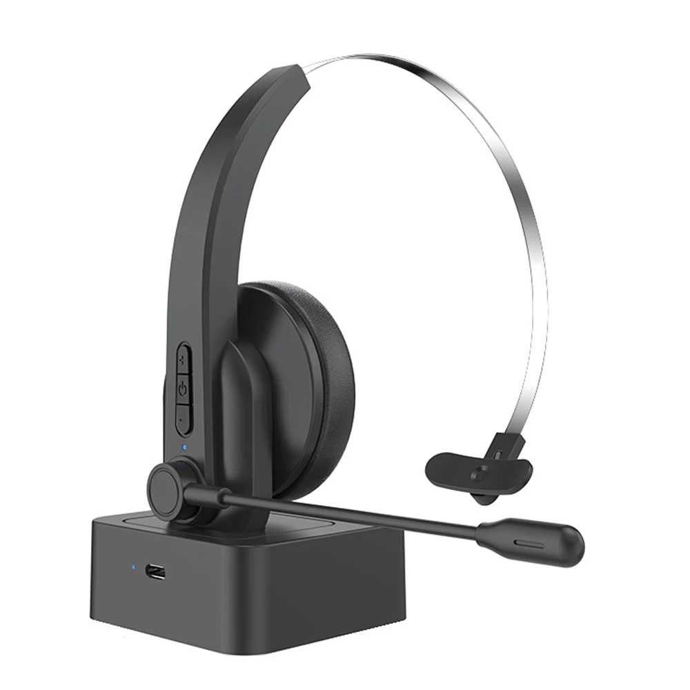 Écouteurs sans fil Bluetooth 5.4 avec microphone antibruit, casque pour centre d'appel, ensembles de sauna, charge S6 pour le bureau