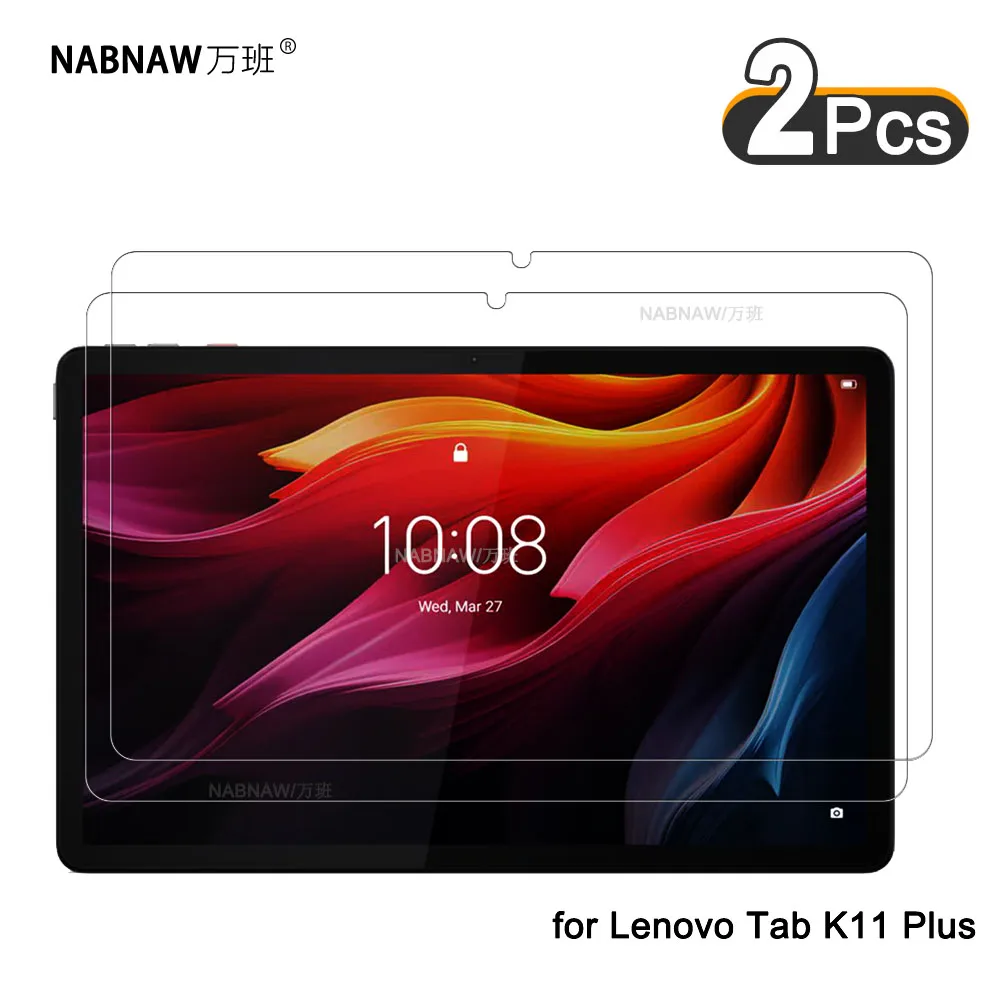 2 Pieces Transparent Hard Film HD Screen Protector Scratch Proof Tempered Glass  For Lenovo Tab K11 Plus 11.45 Easy Install